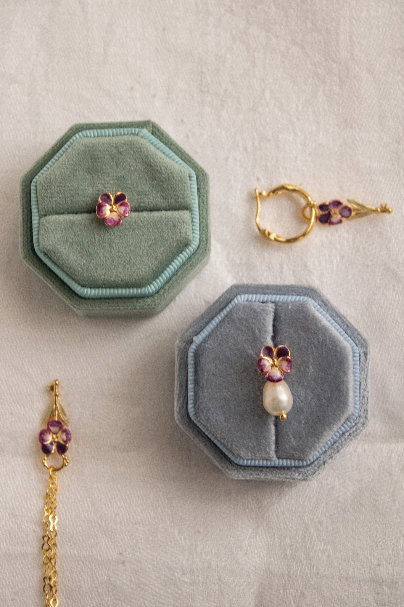 Orecchini Violetta del Pensiero con Perle di fiume