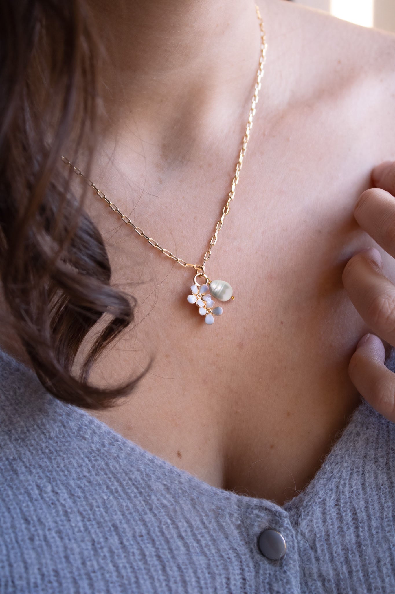 Collana Non ti scordar di me con Perla