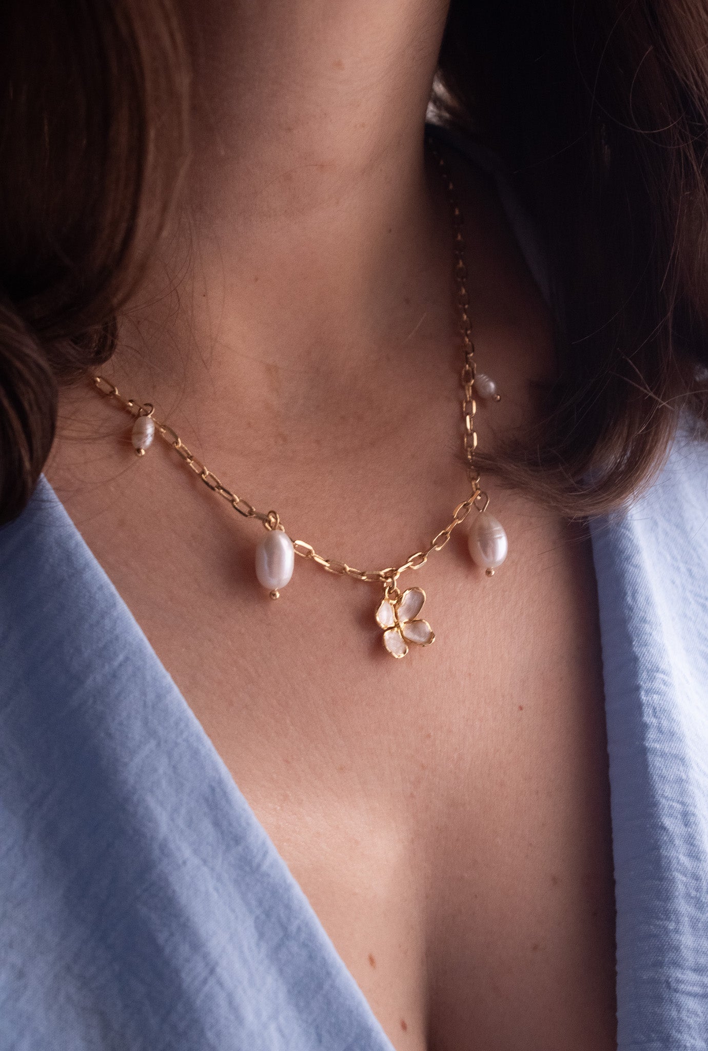 Collana Ortensia Bold con perle di fiume