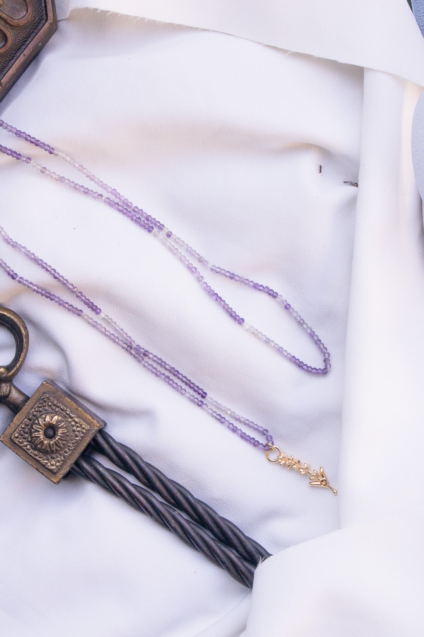 Collana con Ametiste in sfumatura e lavanda