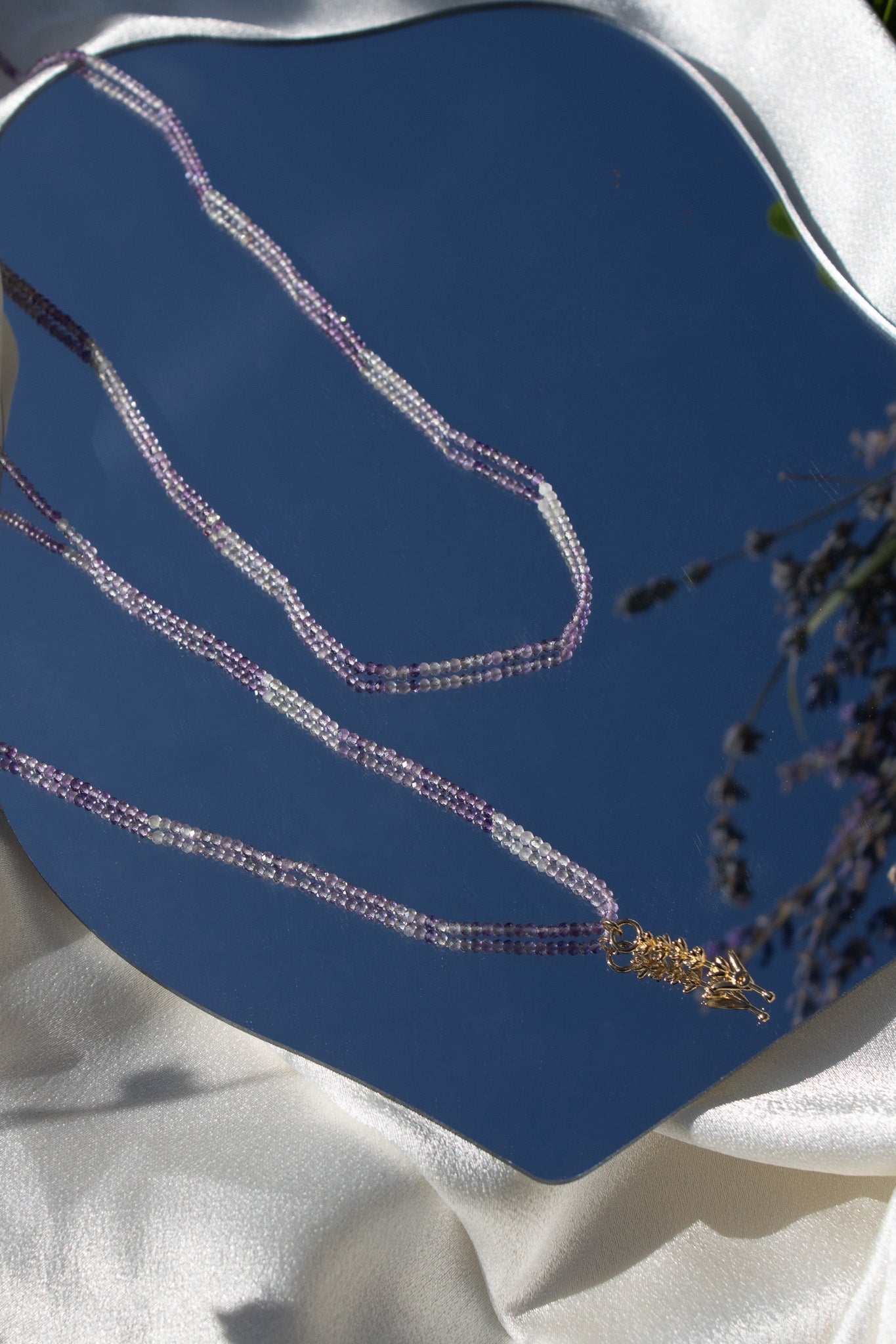 Collana con Ametiste in sfumatura e lavanda