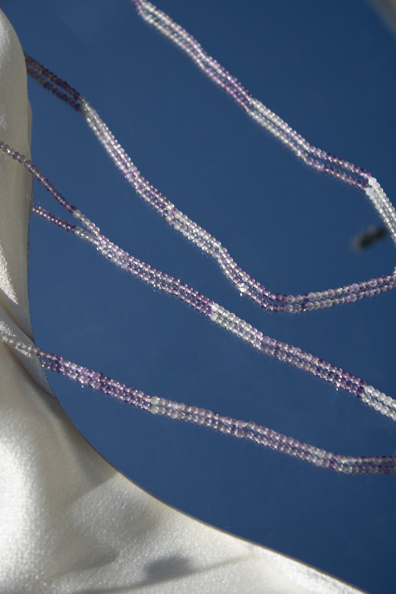 Collana con Ametiste in sfumatura e lavanda