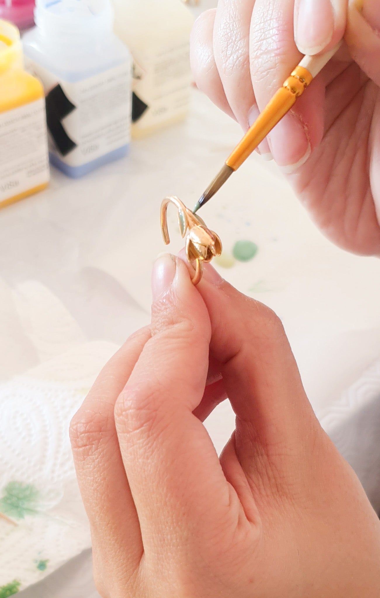 Anello Tulipano Singolo aperto sopra