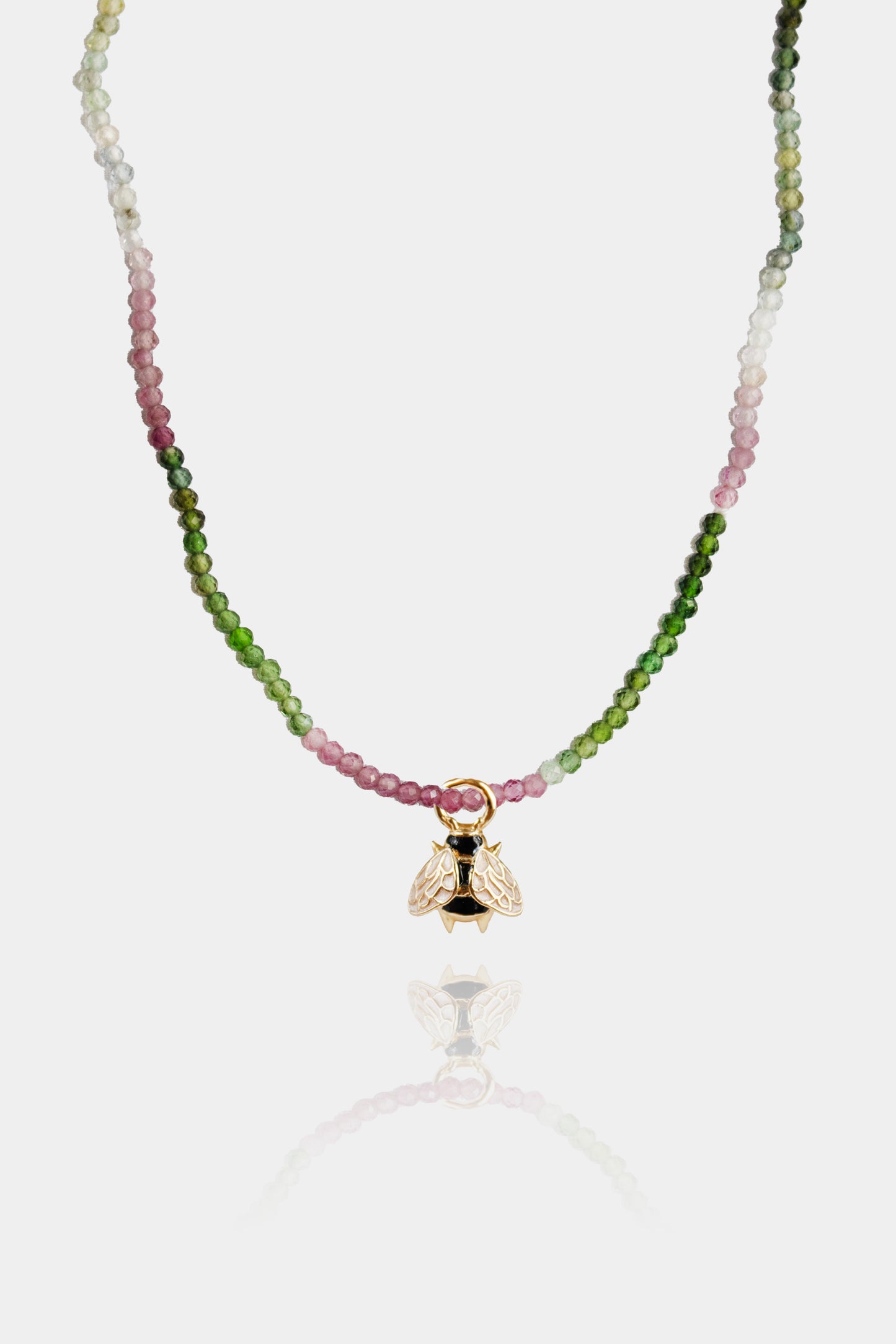 Collana con Tormaline in sfumature con bombo