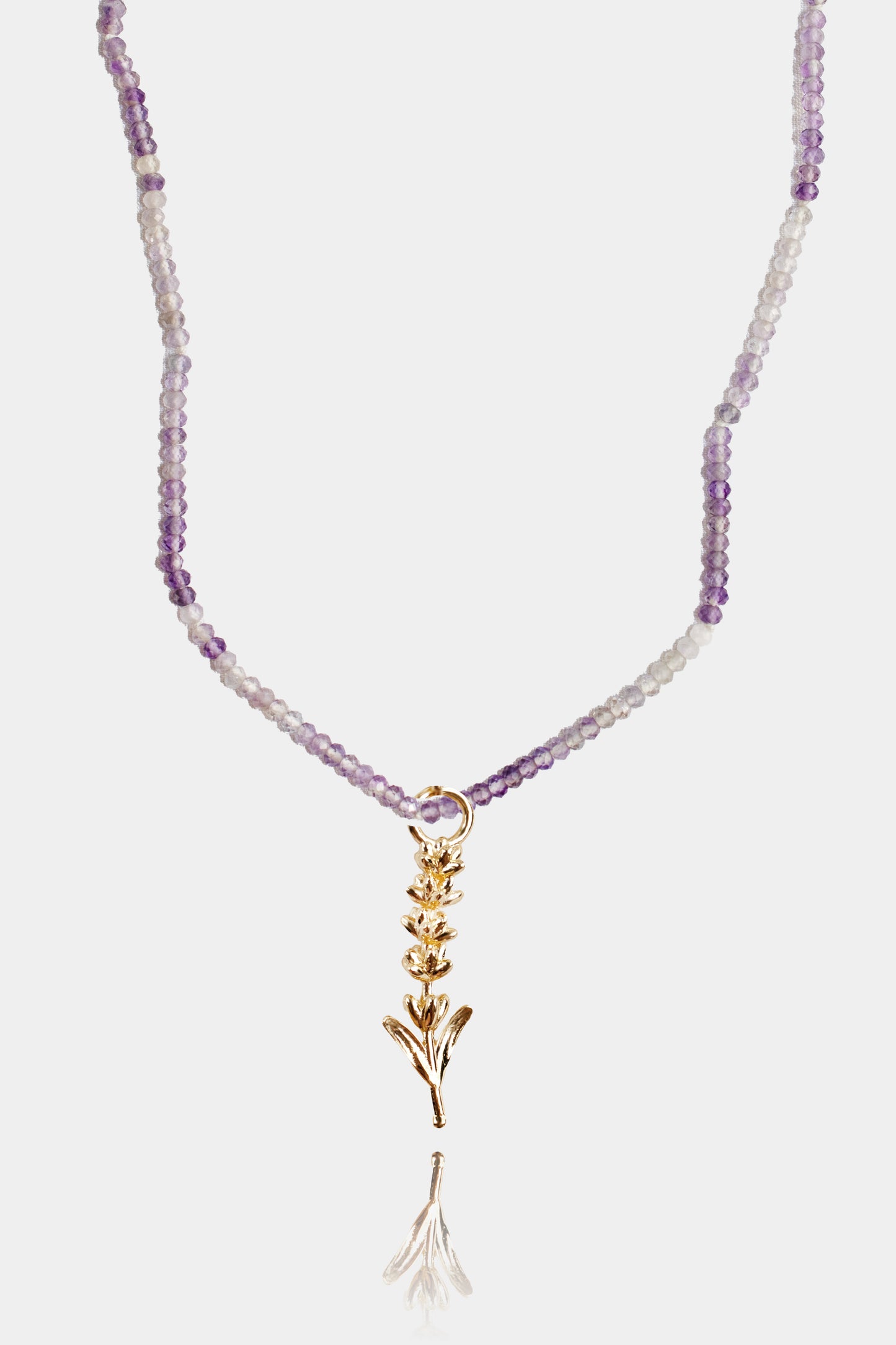 Collana con Ametiste in sfumatura e lavanda