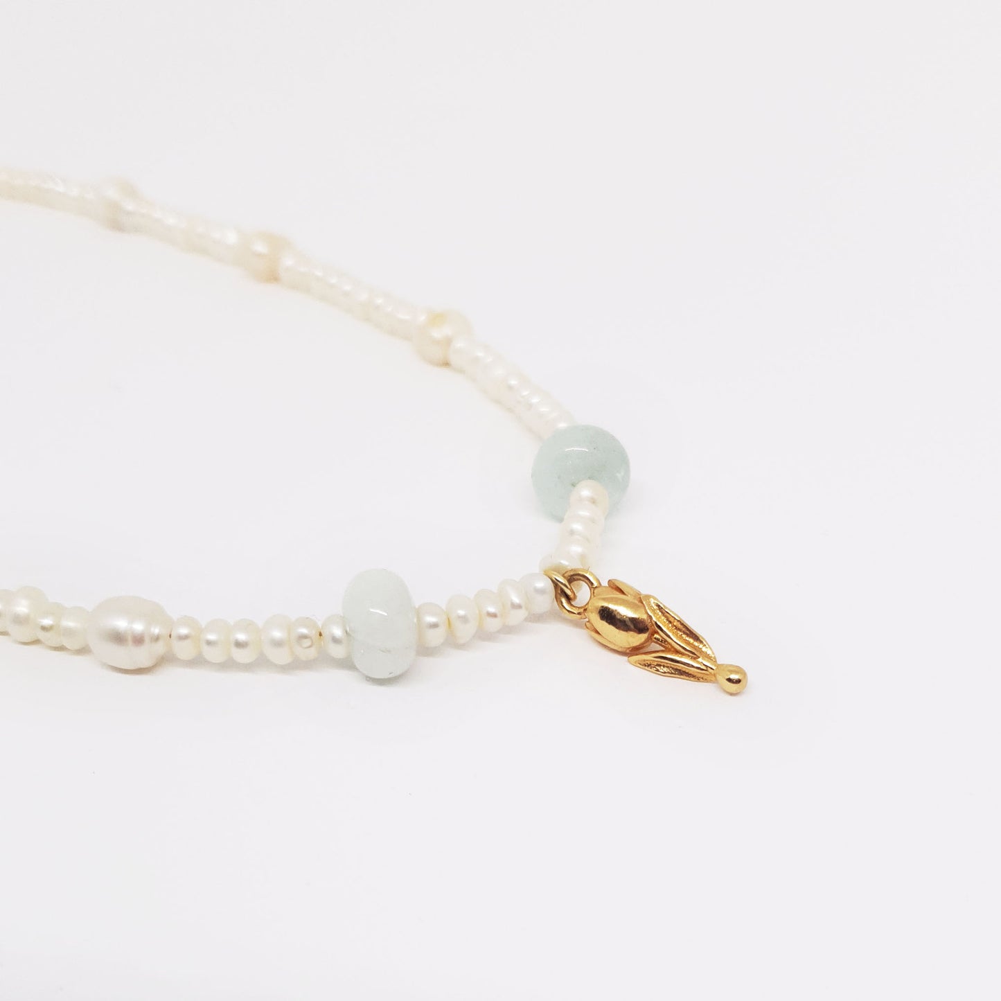 Collana Tulipano con perle di fiume