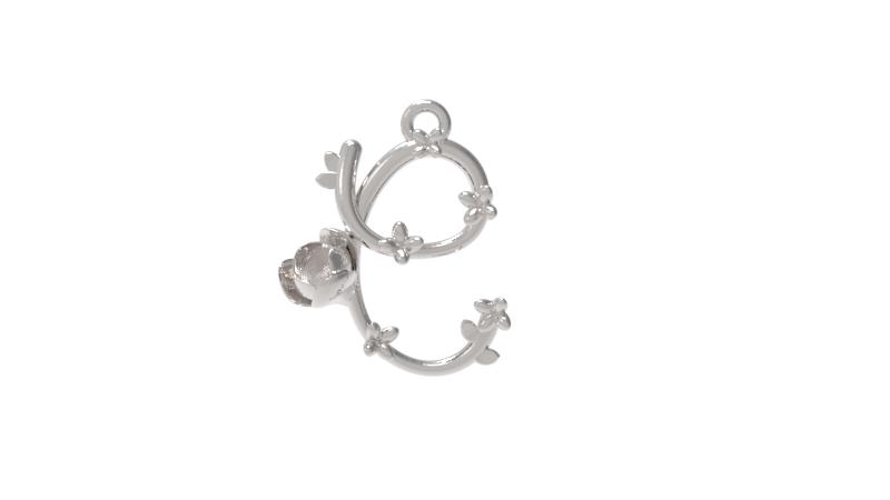 Collana "Fleurinome" - Iniziale Floreale