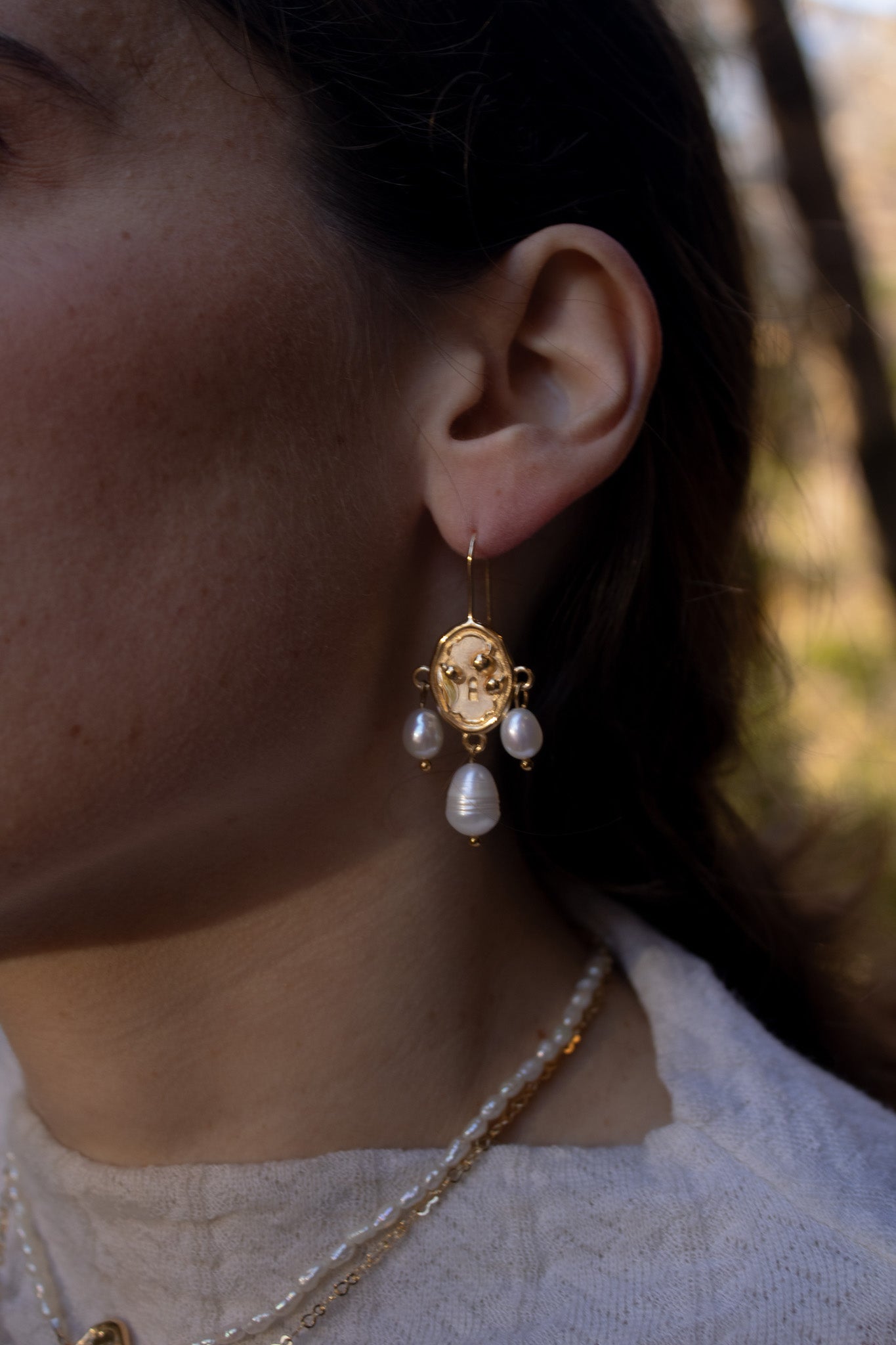 Orecchini Perle Serratura "Try try try"