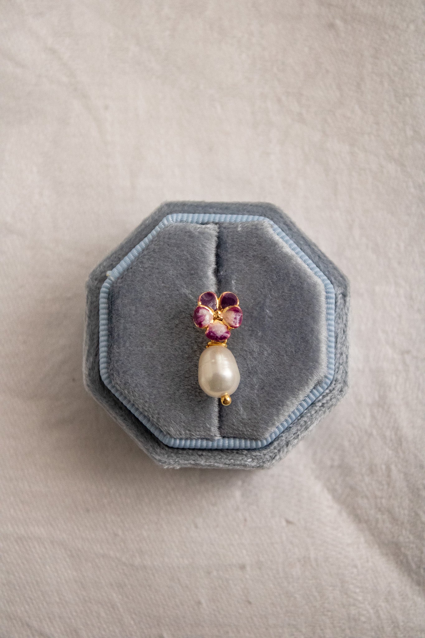 Orecchini Violetta del Pensiero con Perle di fiume