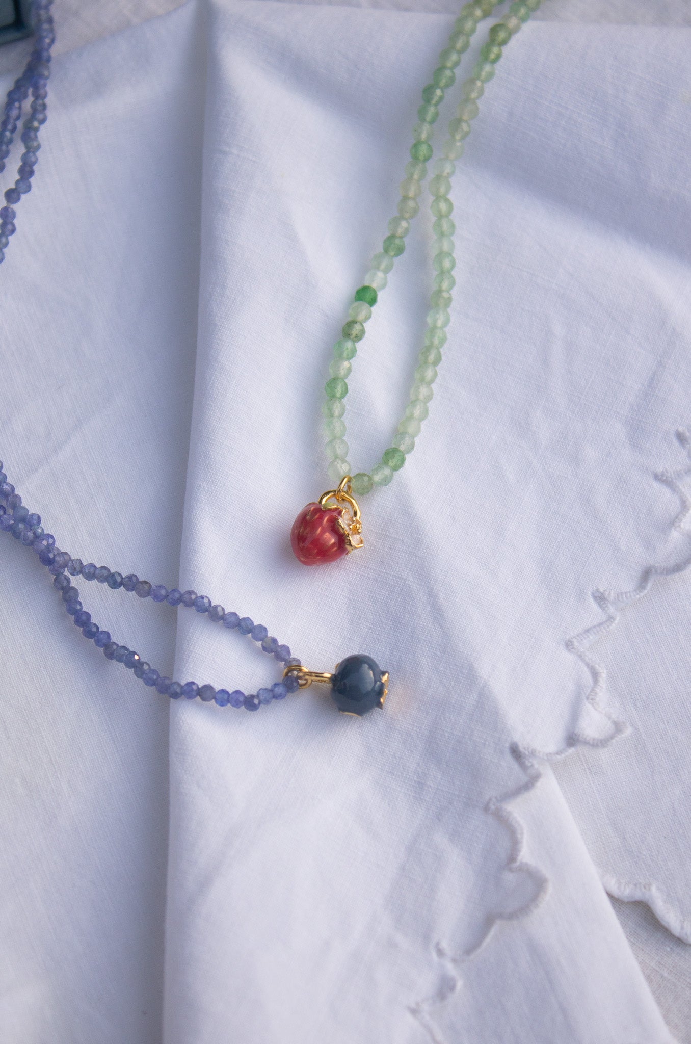 Collana in tormaline blu indaco con o senza ciondolo Mirtillo della Prosperità