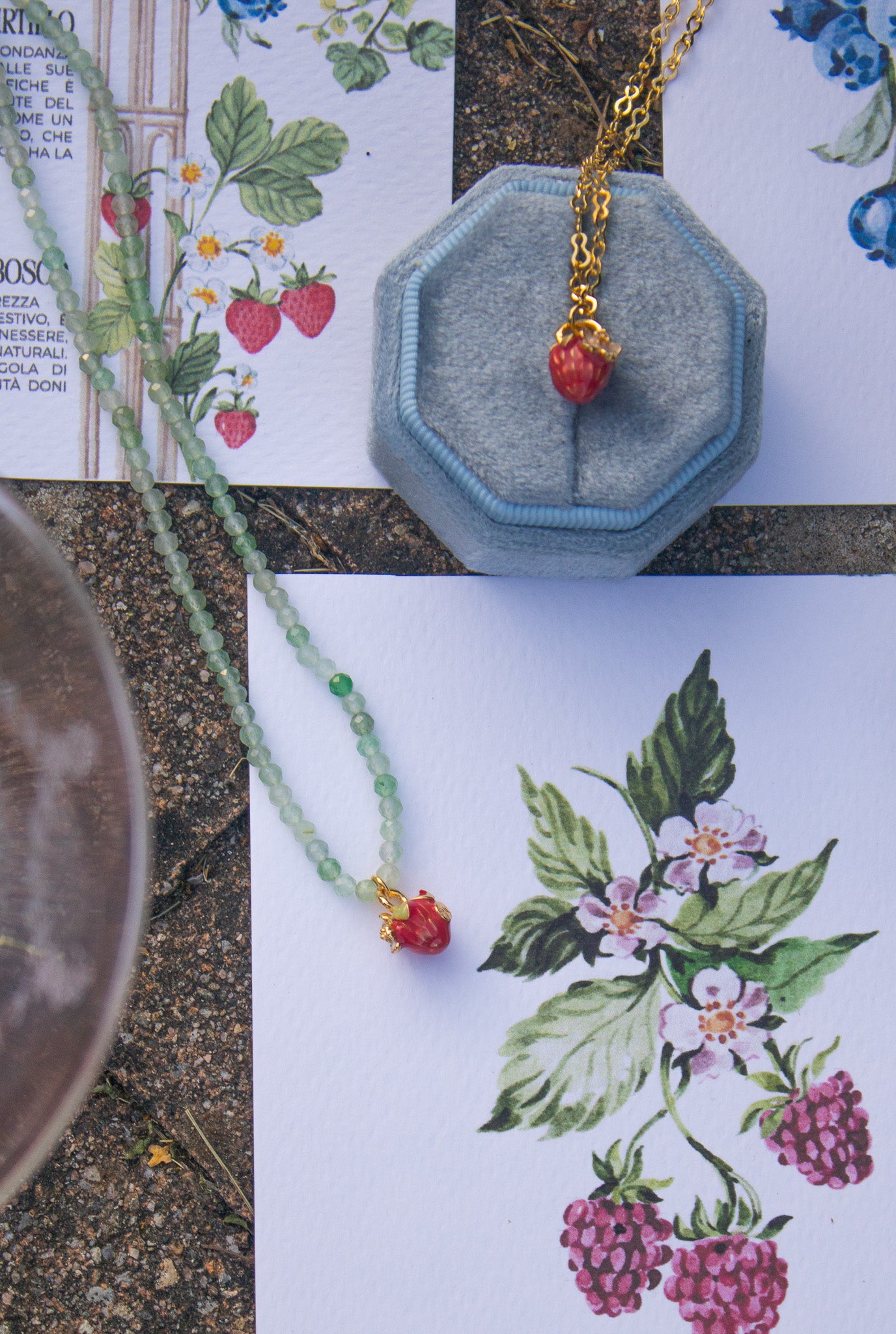 Collana in agata verde con o senza ciondolo Lampone della Gentilezza