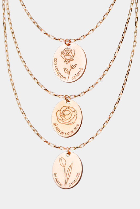 Bundle Tre collane dei Fiori del Mese - Oro giallo