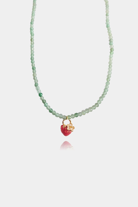 Collana in agata verde con o senza ciondolo Lampone della Gentilezza