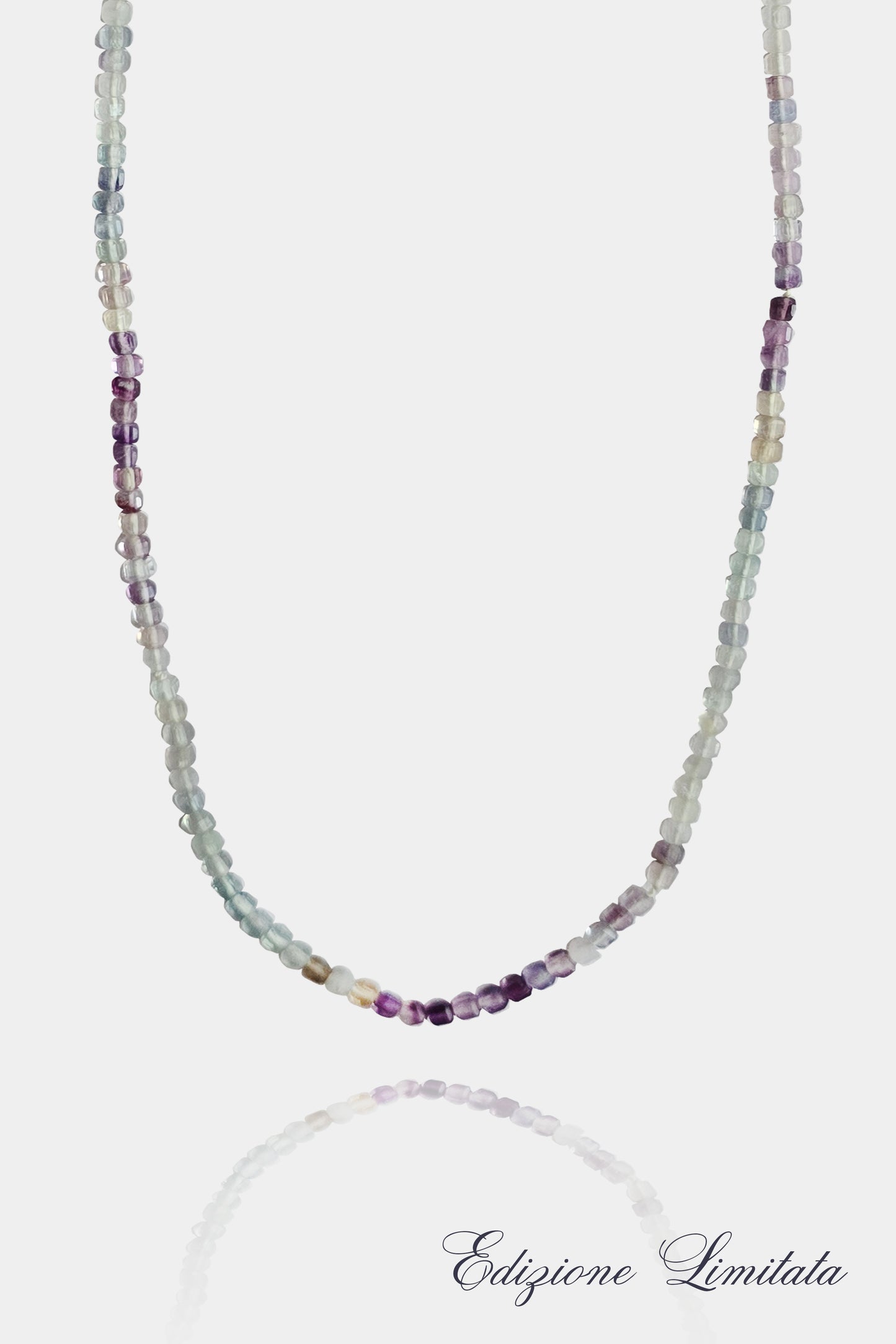 Collana di piccole tormaline azzurre e viola