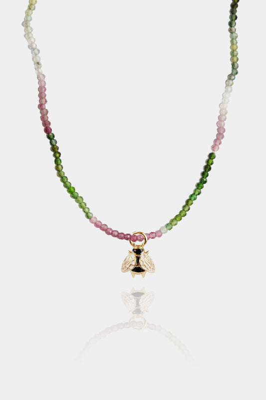Collana con Tormaline in sfumature con bombo