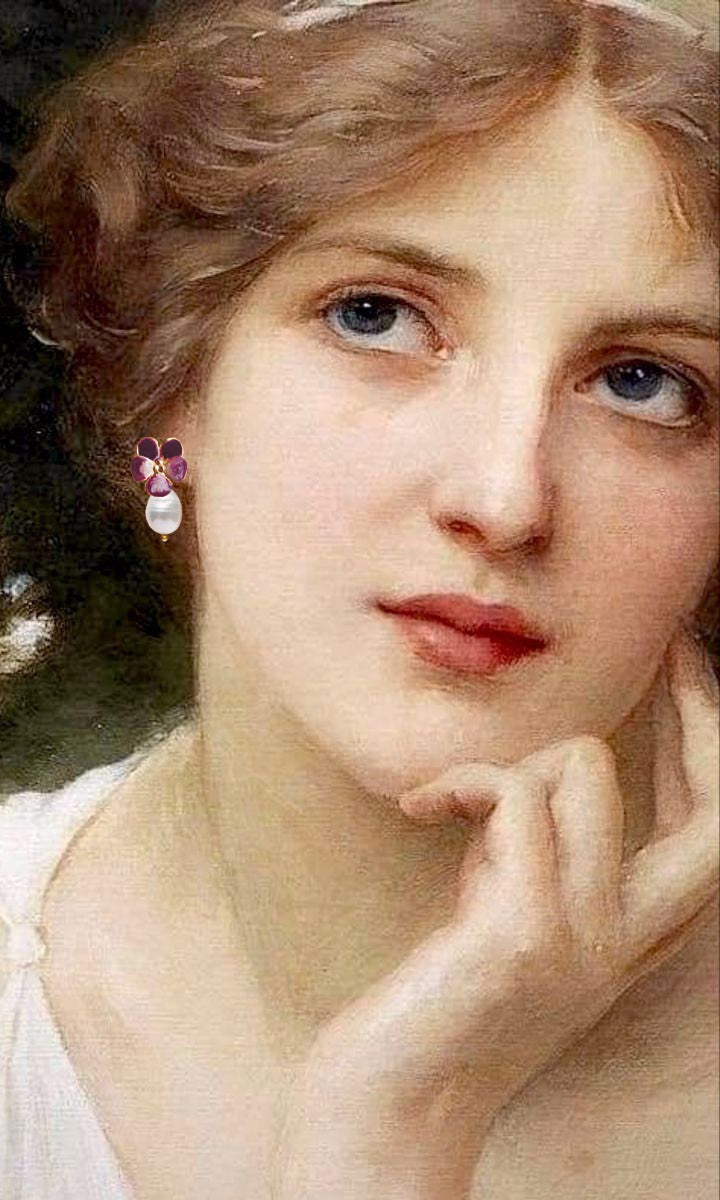 Orecchini Violetta del Pensiero con Perle di fiume