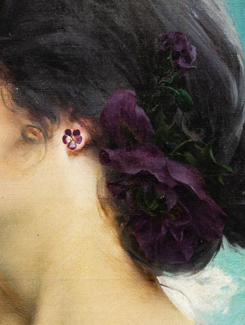 Orecchini a perno Violetta del Pensiero
