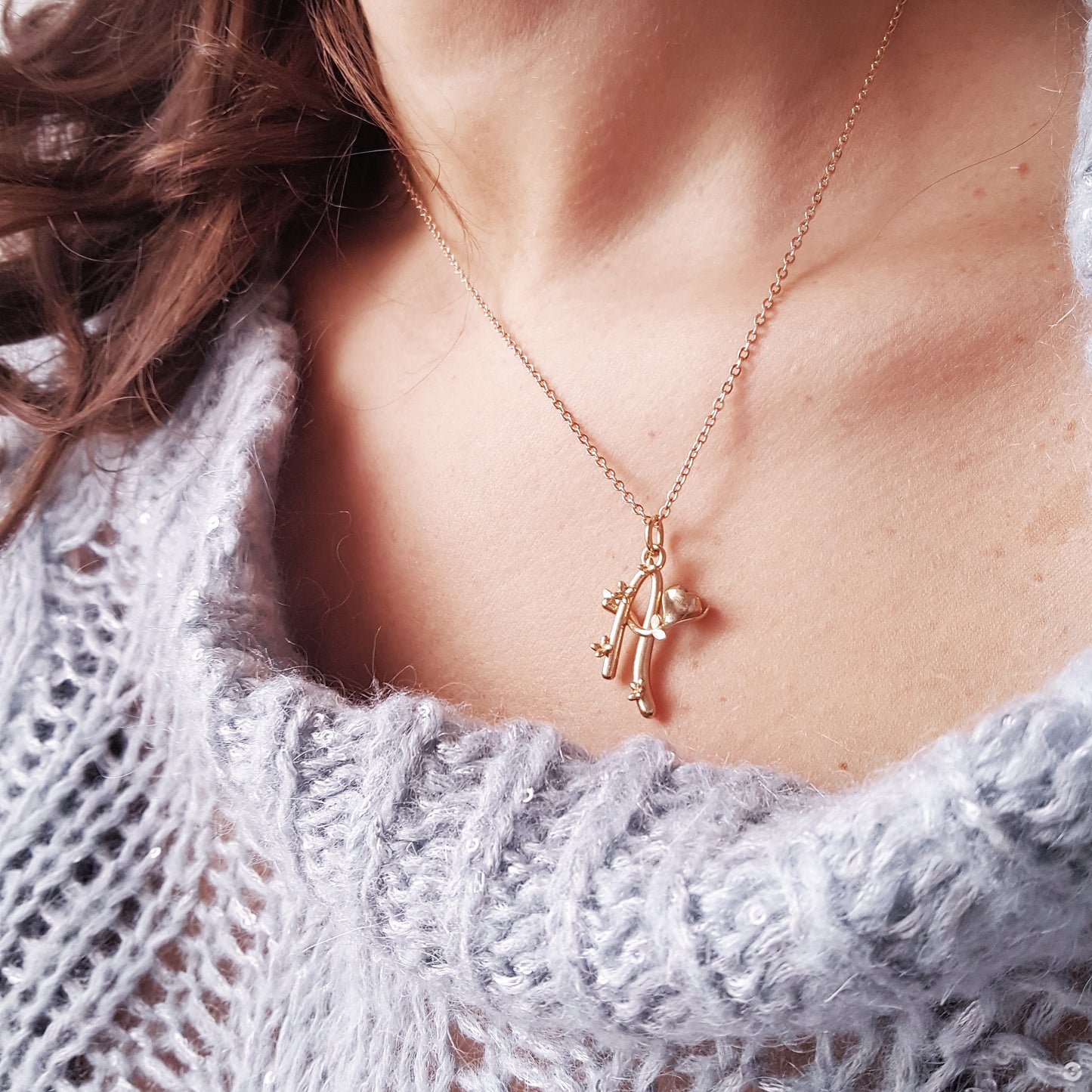 Collana "Fleurinome"  - Iniziale Floreale