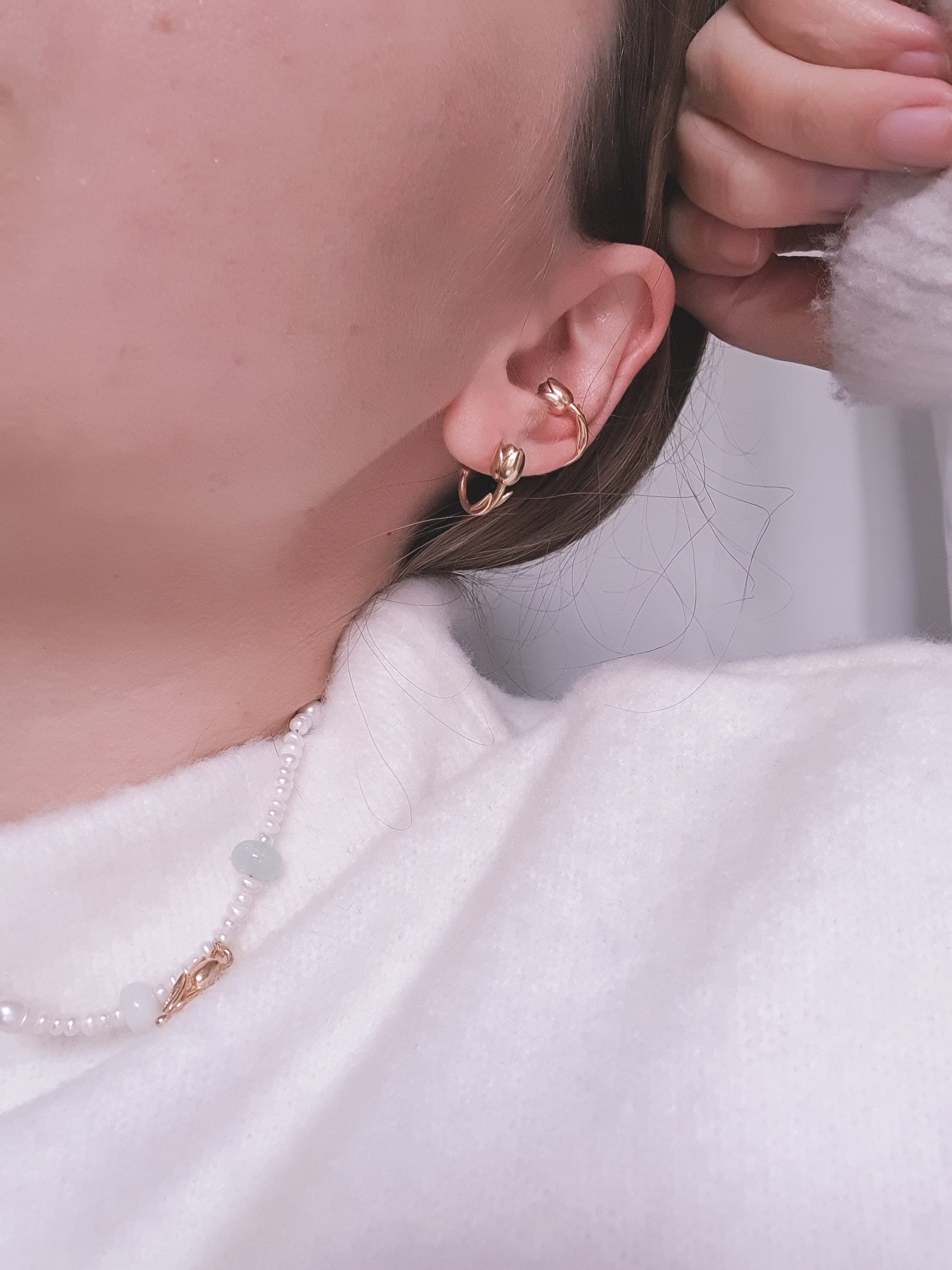 YFN Orecchini a leva Tulipano per donne Argento Sterling Viola Tulipano Fiore Dangle Orecchino fatto a mano per le ragazze YFN Orecchini a leva Tulipano per donne Argento Sterling Viola Tulipano Fiore Dangle Orecchino fatto a mano per le ragazze